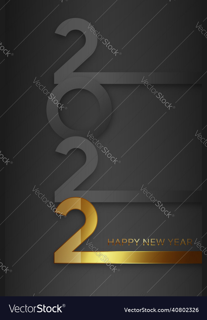 Happy New Year 2022 Banner Gray And Gold Numbers Vector Image Happy New Year 2022 Banner Gray And Gold Numbers Vector Image