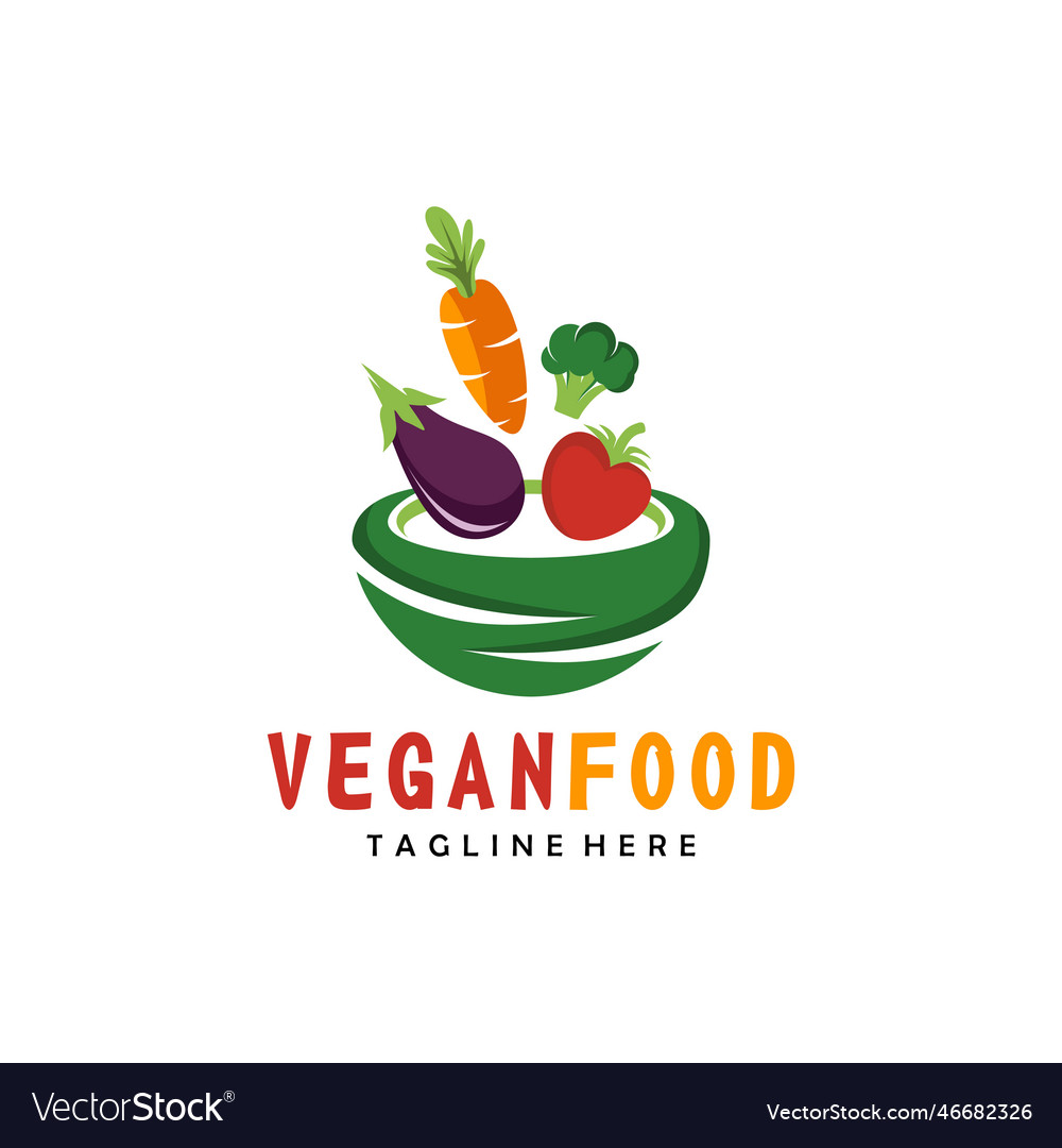 Healthy organic eco vegetarian food logo Vector Image