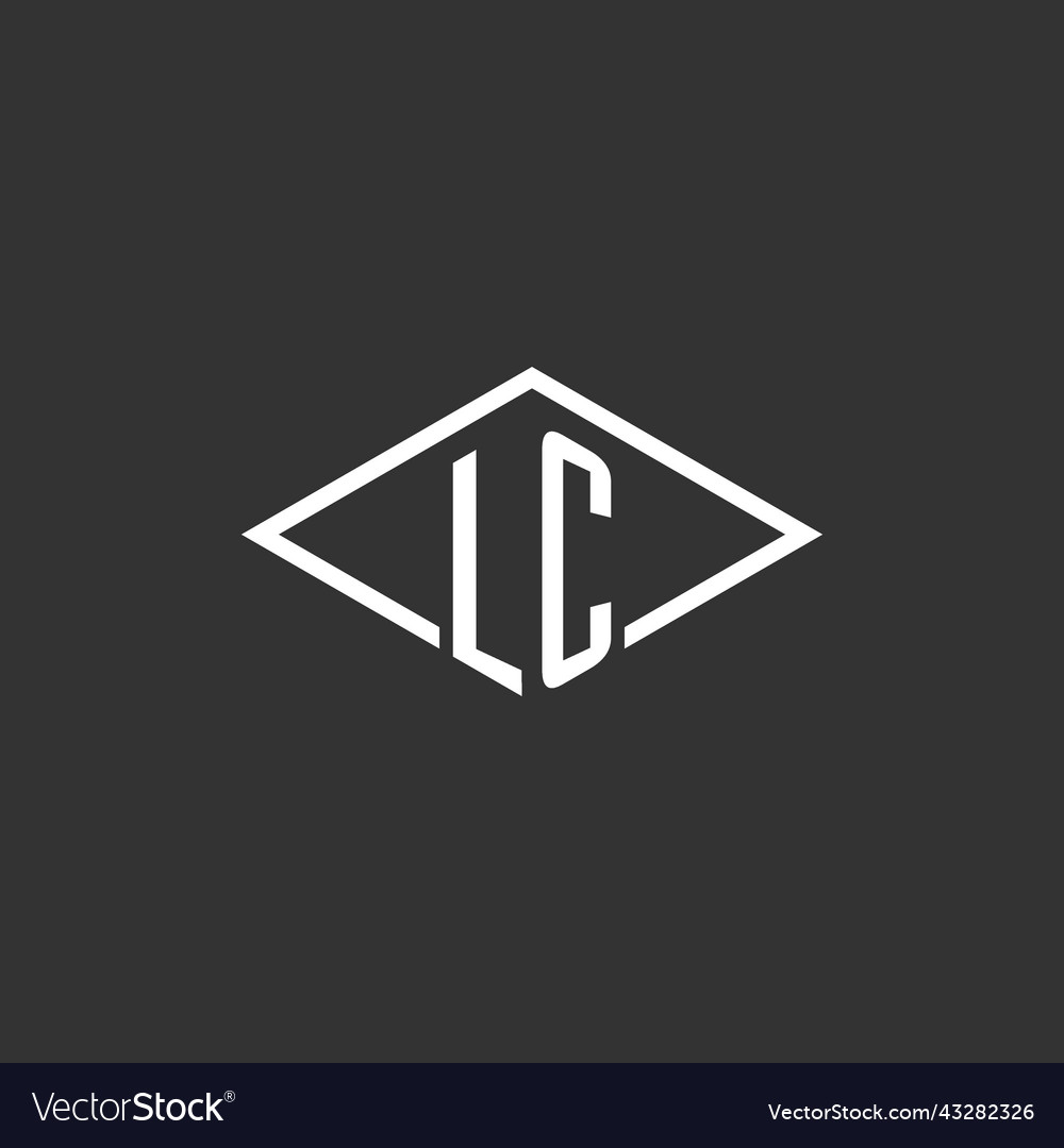Initials lc logo monogram with simple diamond Vector Image