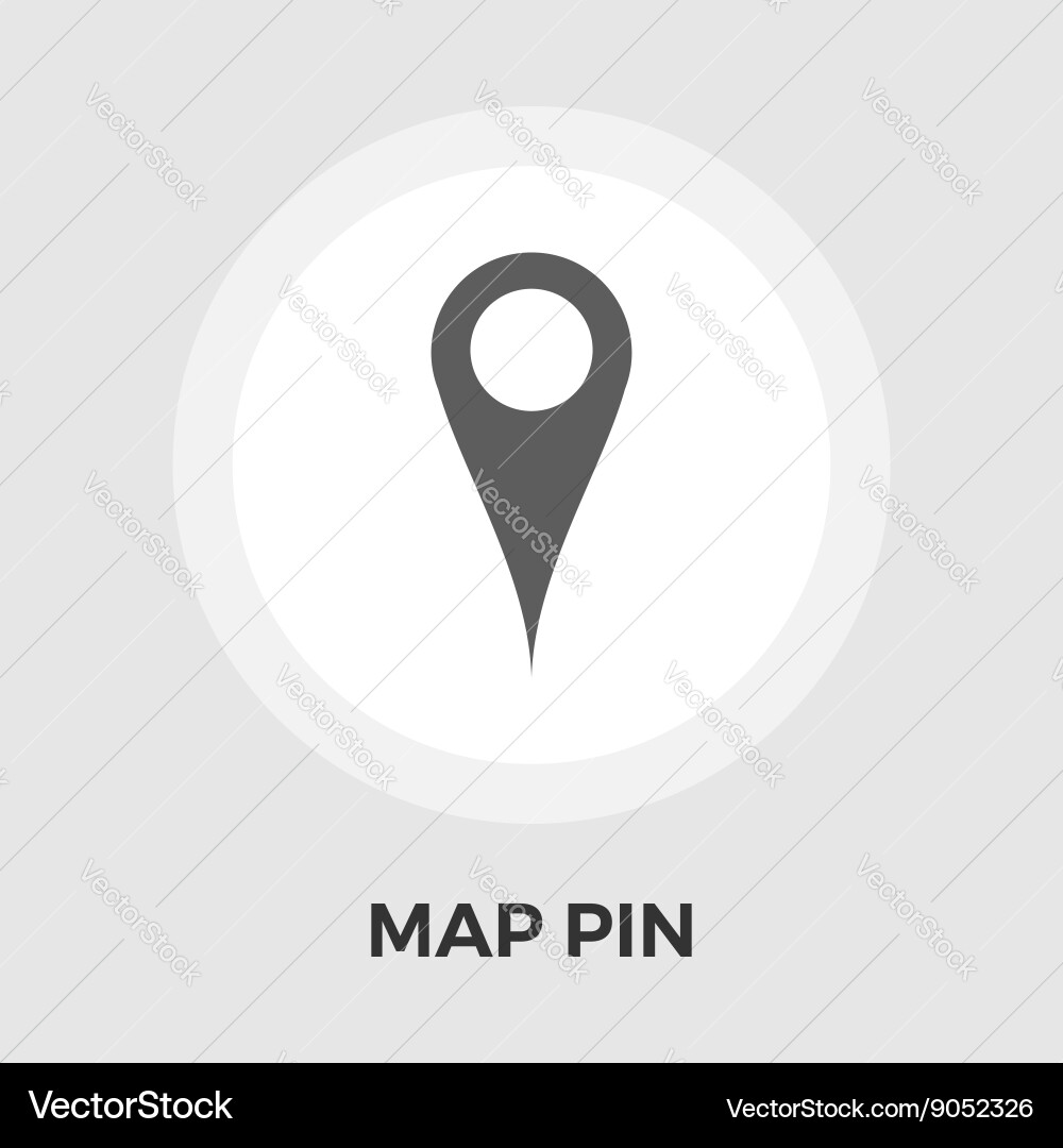 Map pin flat icon Royalty Free Vector Image - VectorStock