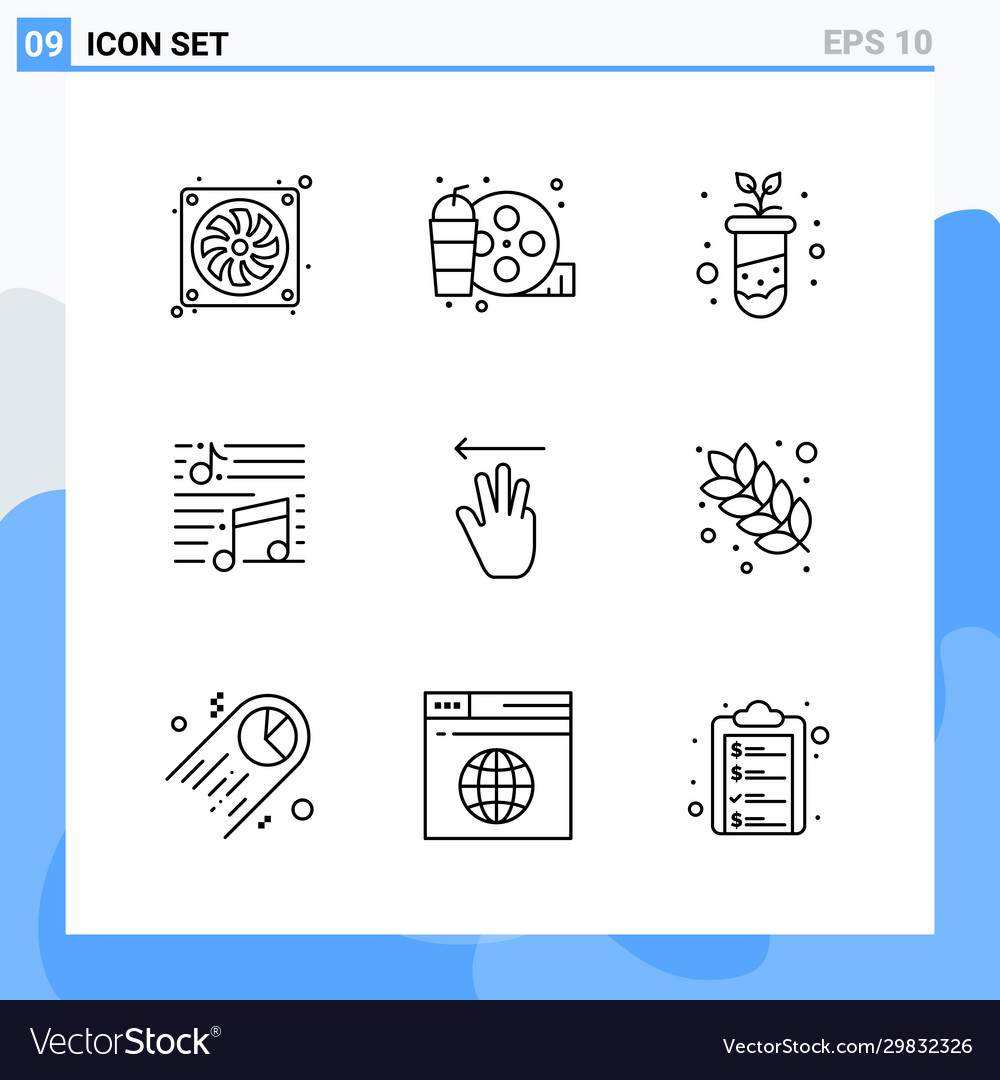 Modern 9 line style icons outline symbols Vector Image