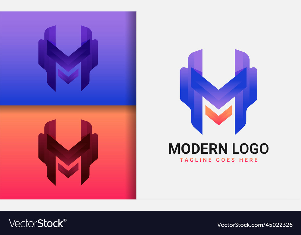 Modern initial letter m logo design Royalty Free Vector