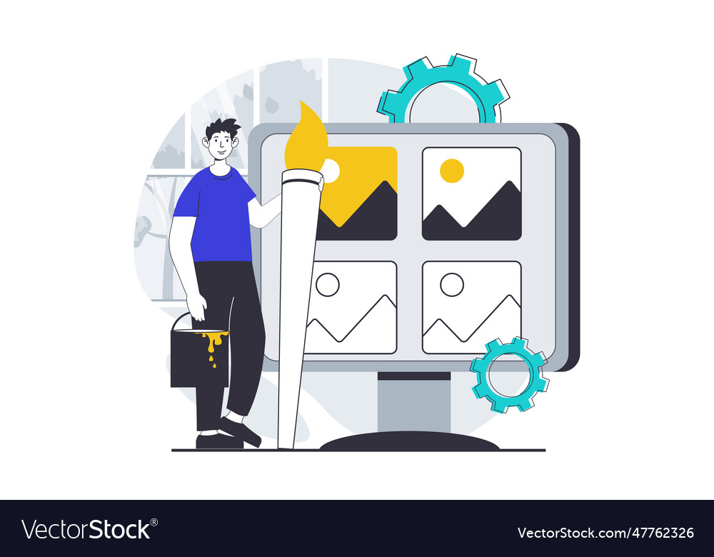 Ui ux design concept with people scene in flat Vector Image