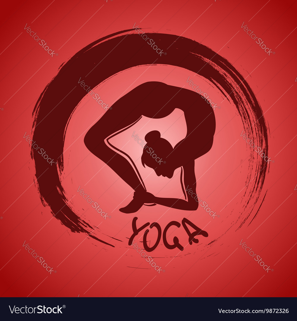 Yoga label with zen symbol