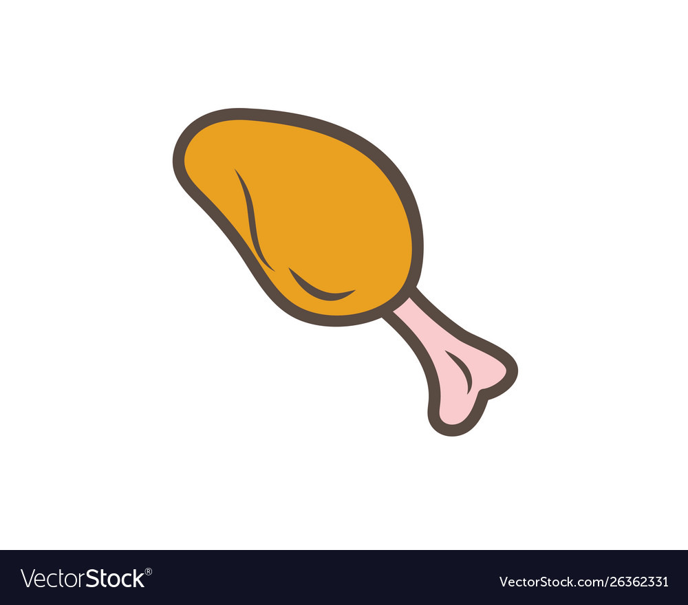 Fried chicken leg icon logo Royalty Free Vector Image