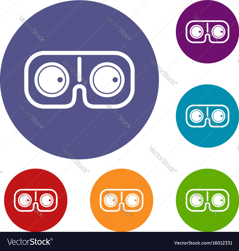 Game glasses icons set Royalty Free Vector Image