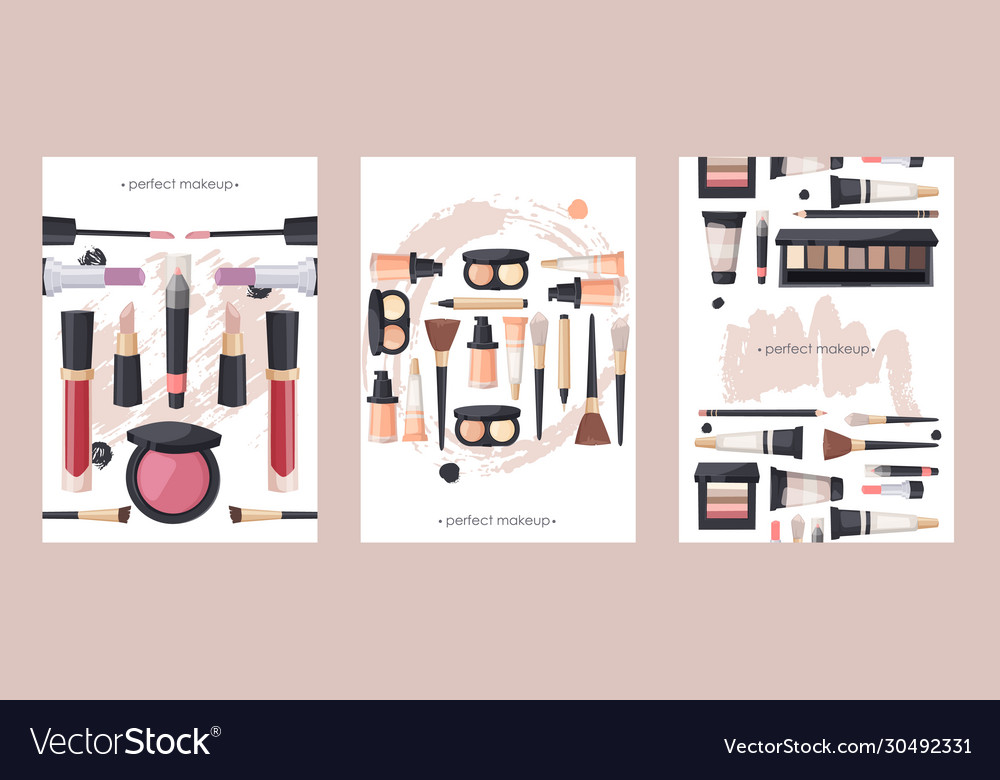 Makeup product catalog cover template Royalty Free Vector