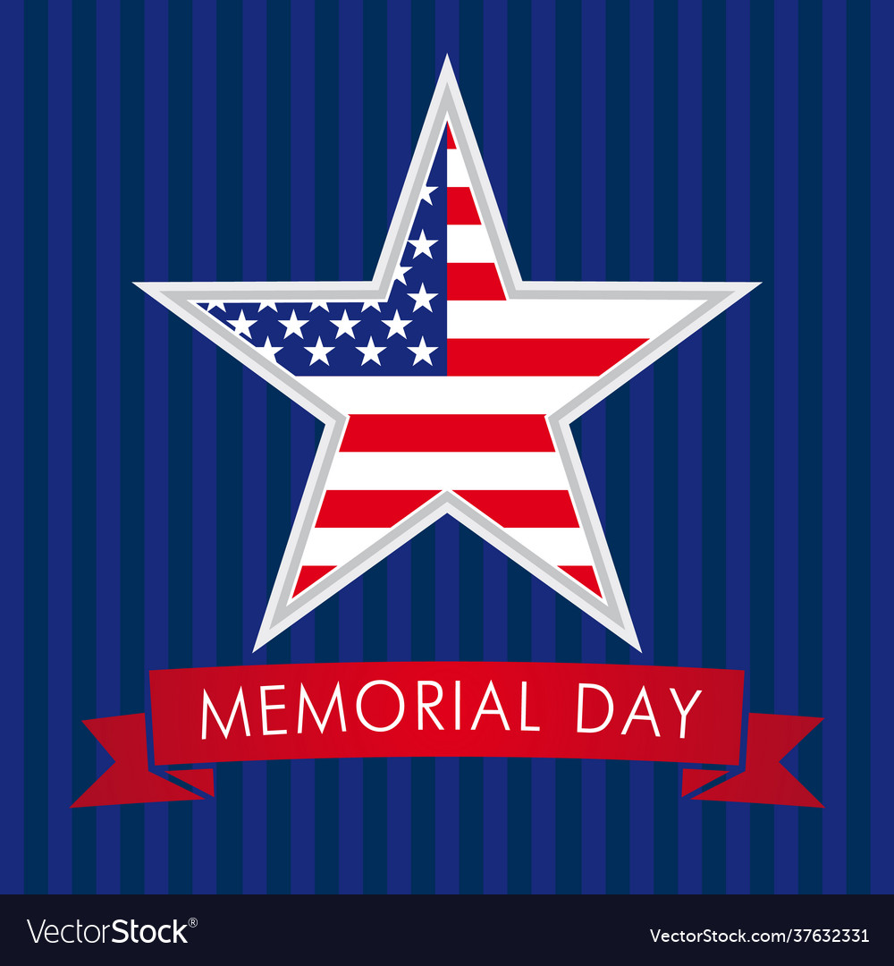 Memorial day usa star vector image Memorial day usa star