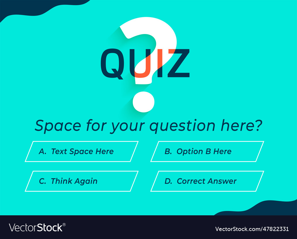 Multiple option quiz banner for your exam or test Vector Image