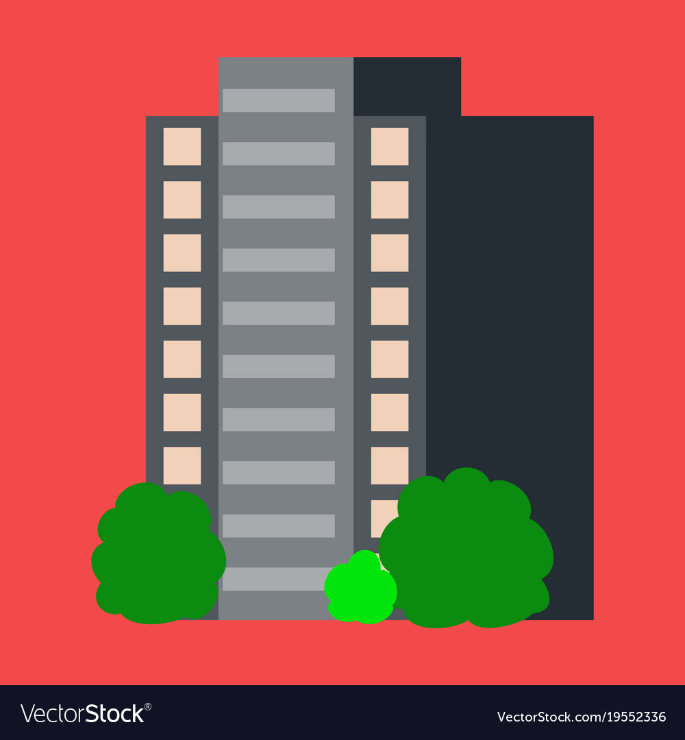A modern multi-storey building with complex Vector Image