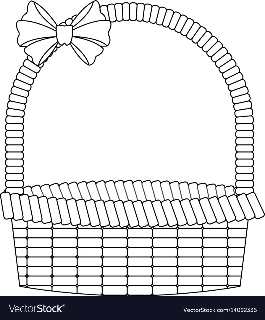 Basket with bow icon Royalty Free Vector Image