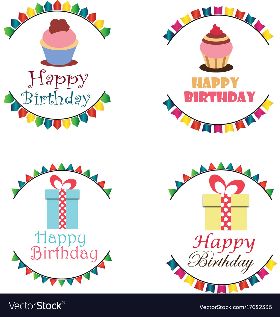 Birthday Logo Design Collection Royalty Free Vector Image