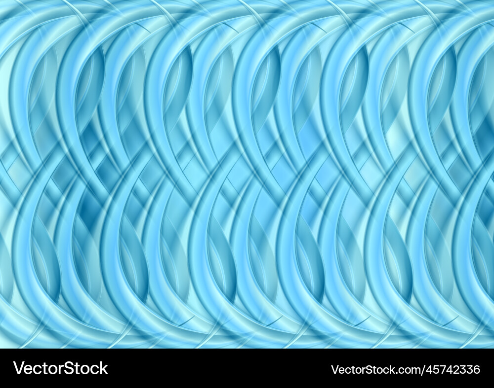 Blue smooth waves abstract background Royalty Free Vector