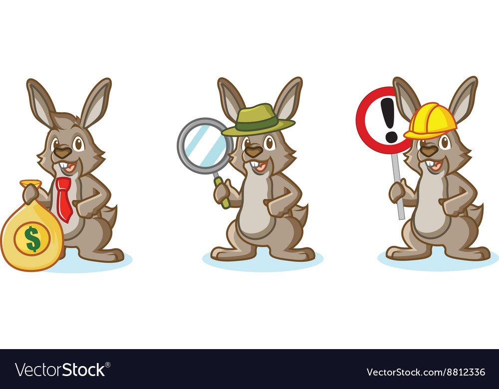 Brown bunny mascot with money