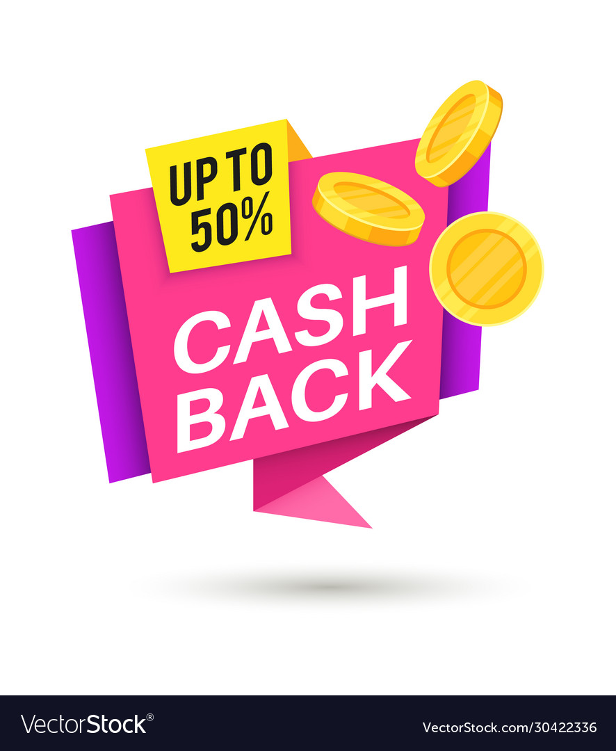 Cashback money sticker saving symbol Royalty Free Vector