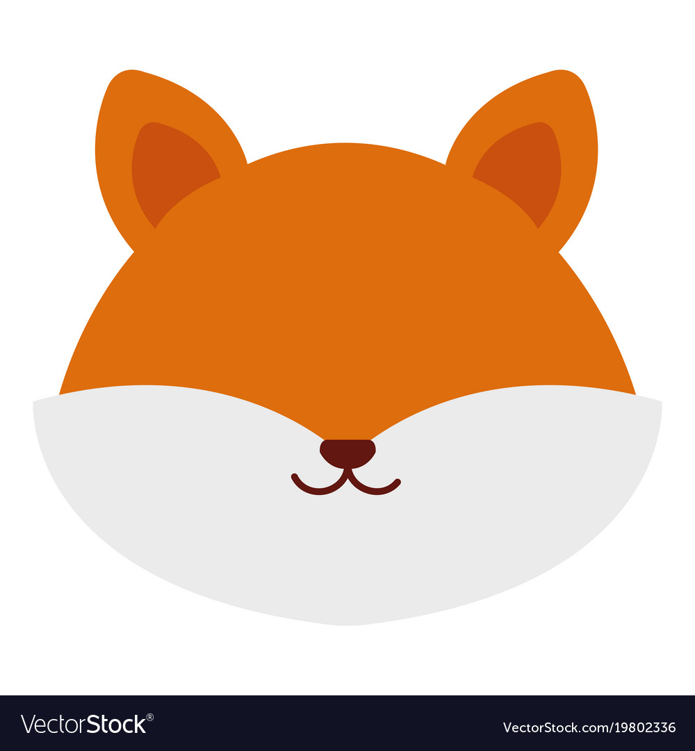 Cute and tender fox head character Royalty Free Vector Image