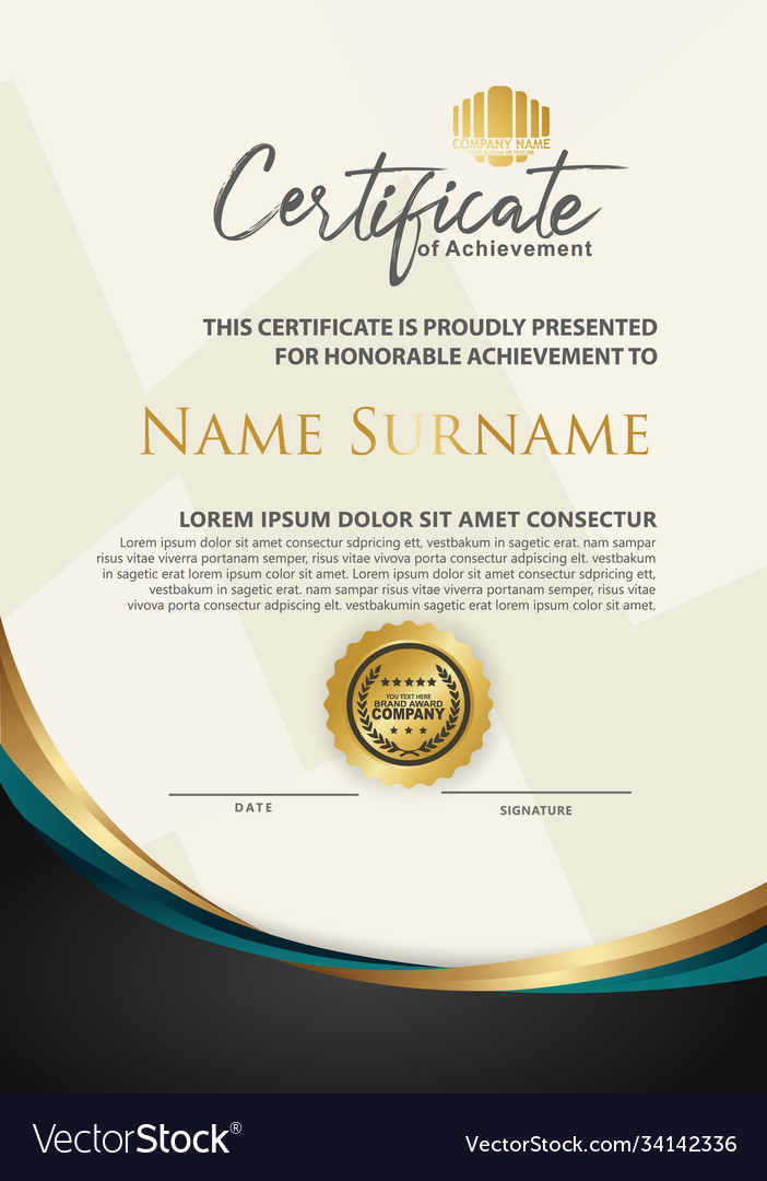 Elegant and futuristic certificate template Vector Image