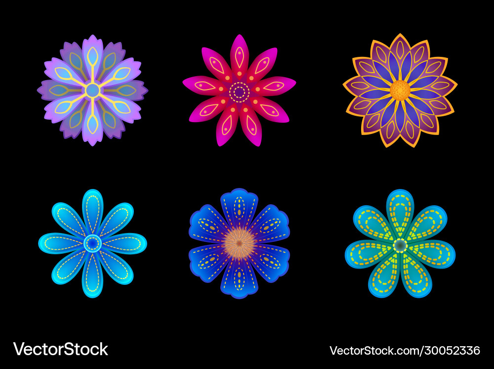 Flowers set Royalty Free Vector Image - VectorStock
