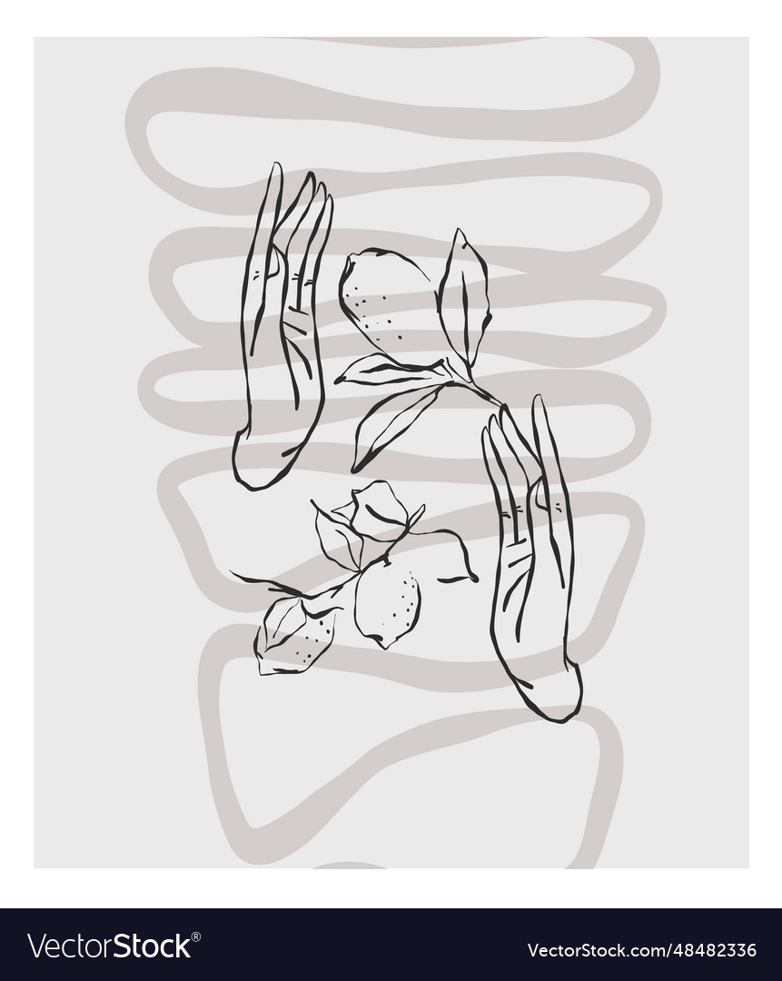 Hand drawn abstract graphic line art simple Vector Image