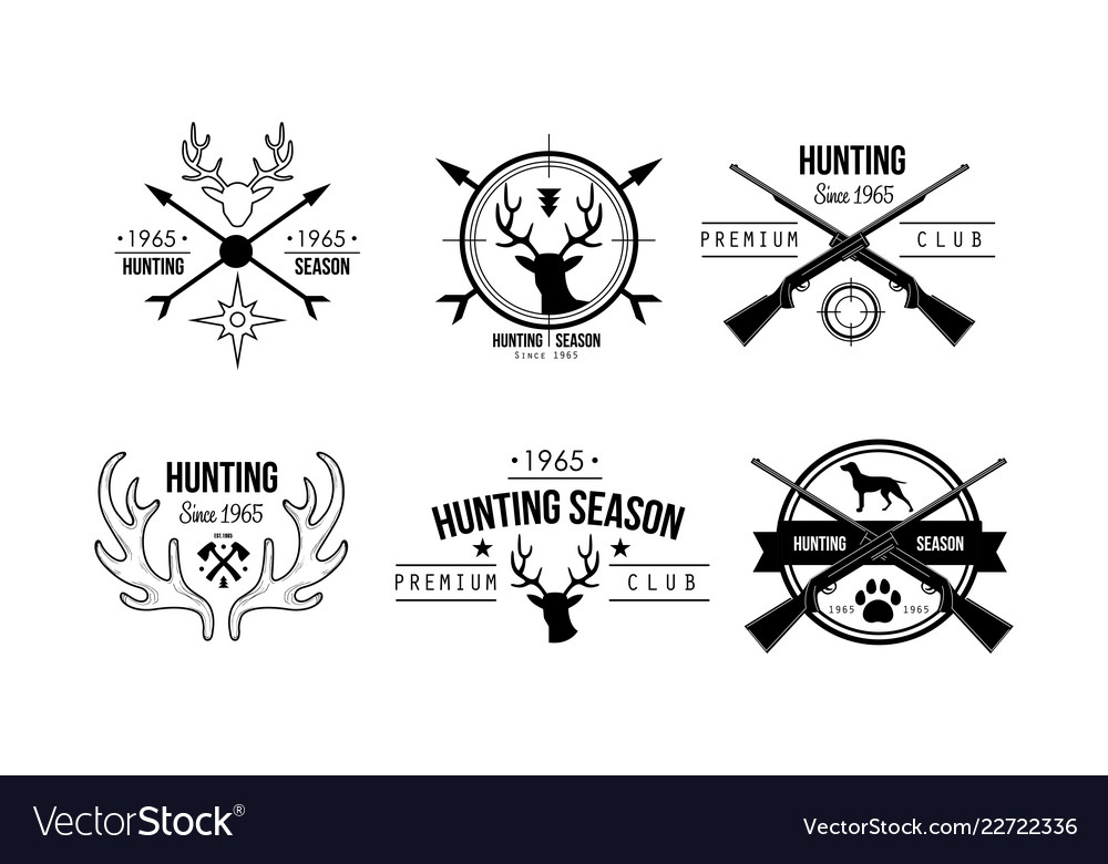 Hunting season premium club logo design wildlife Vector Image