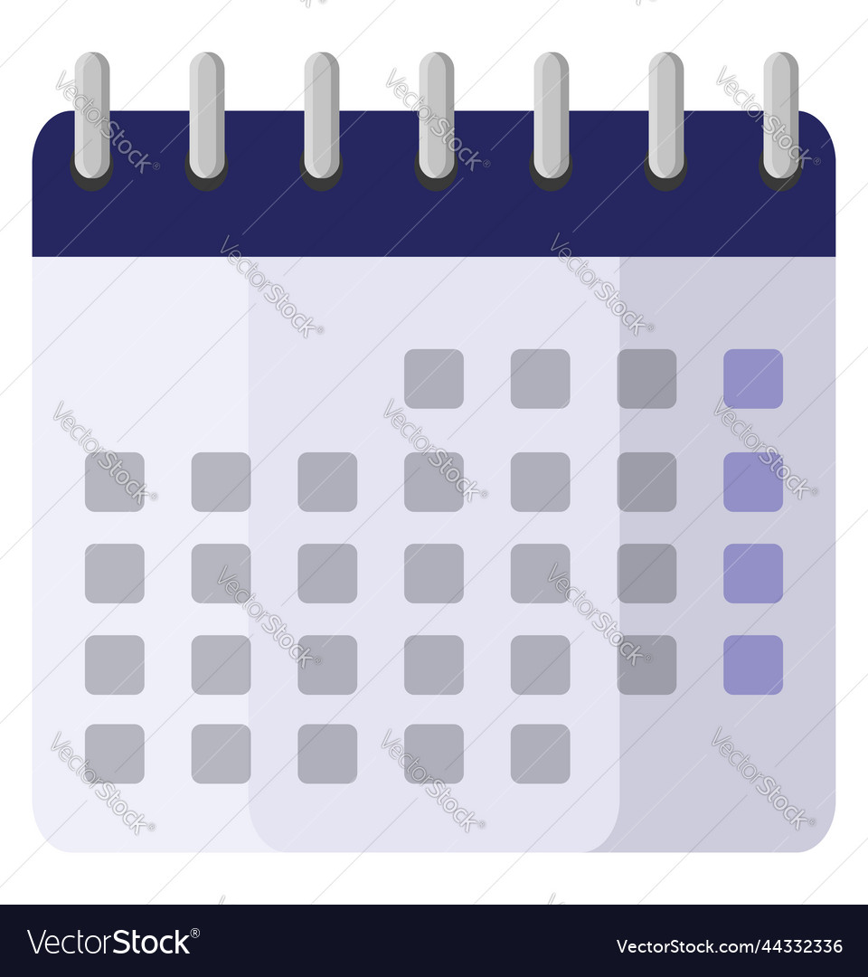 Schedule calender on a white background Royalty Free Vector