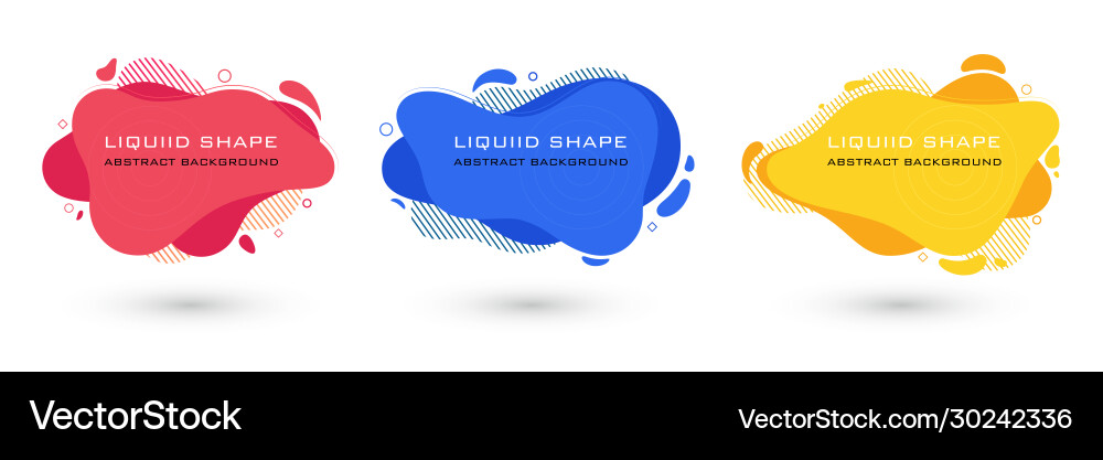 Set abstract liquid shape graphic elements col Vector Image