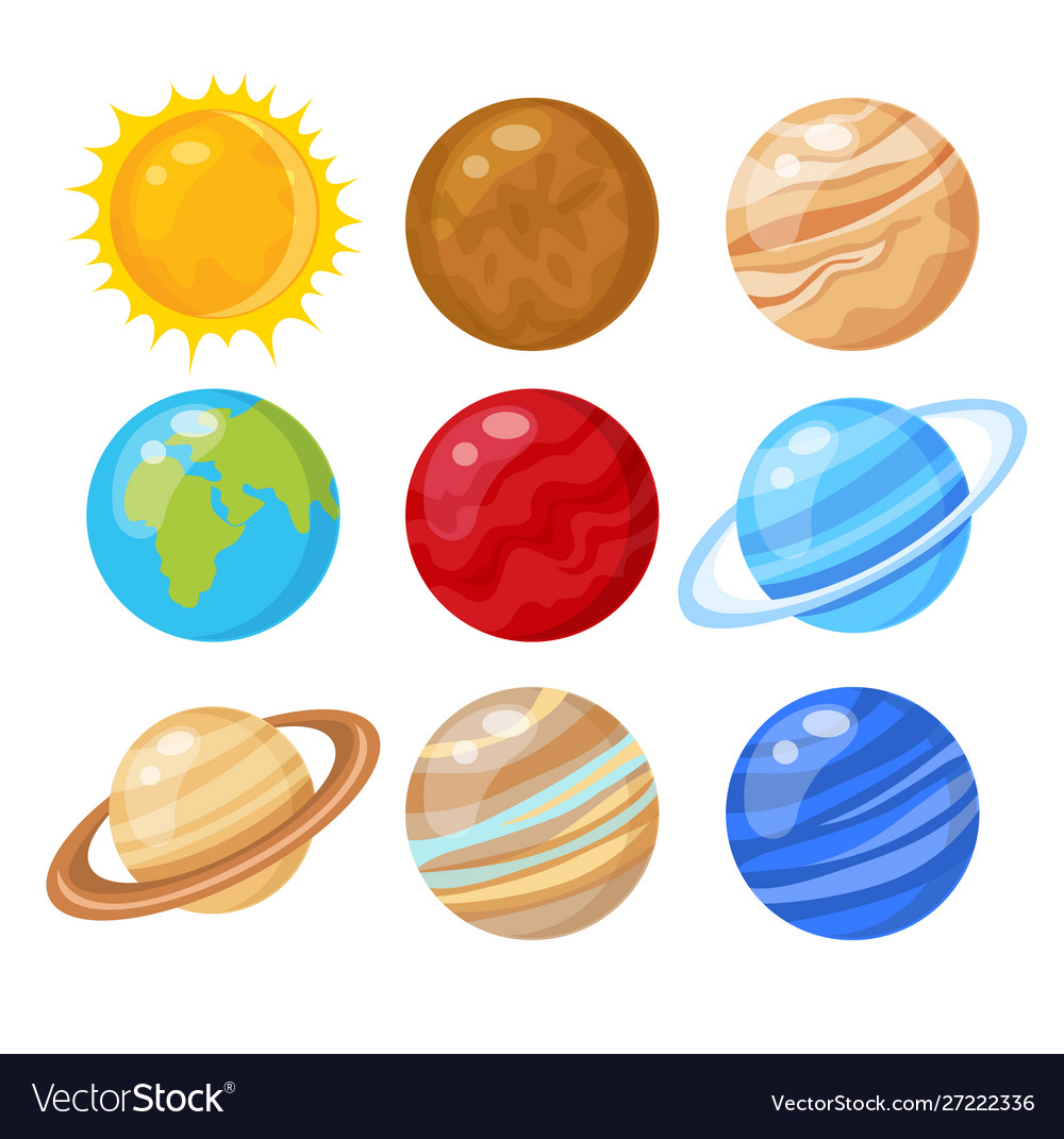 Solar system planets Royalty Free Vector Image