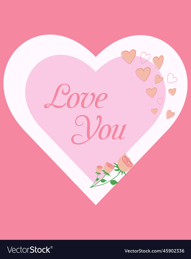 Valentines day card in pink colors Royalty Free Vector Image