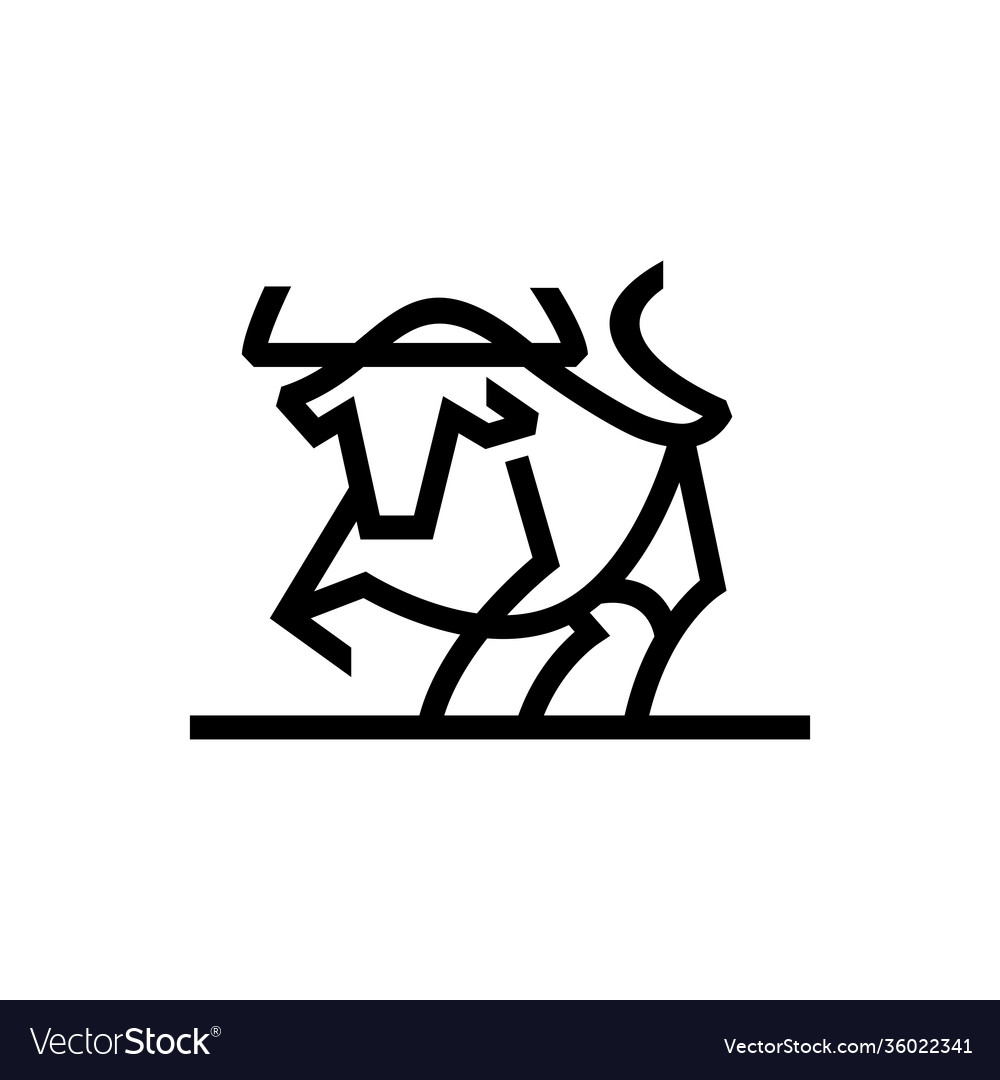 Bull monoline logo icon