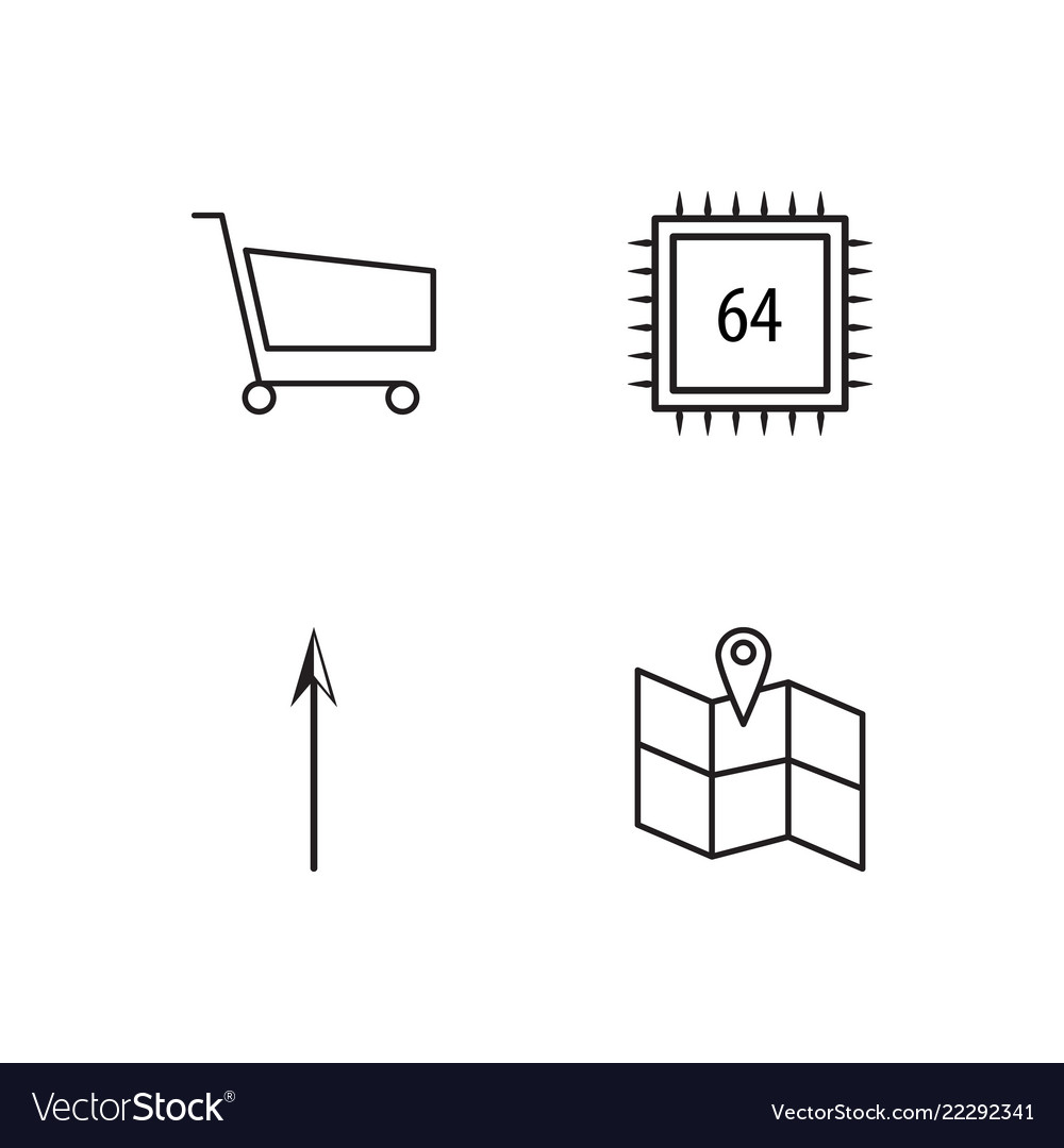 Business simple outlined icons set