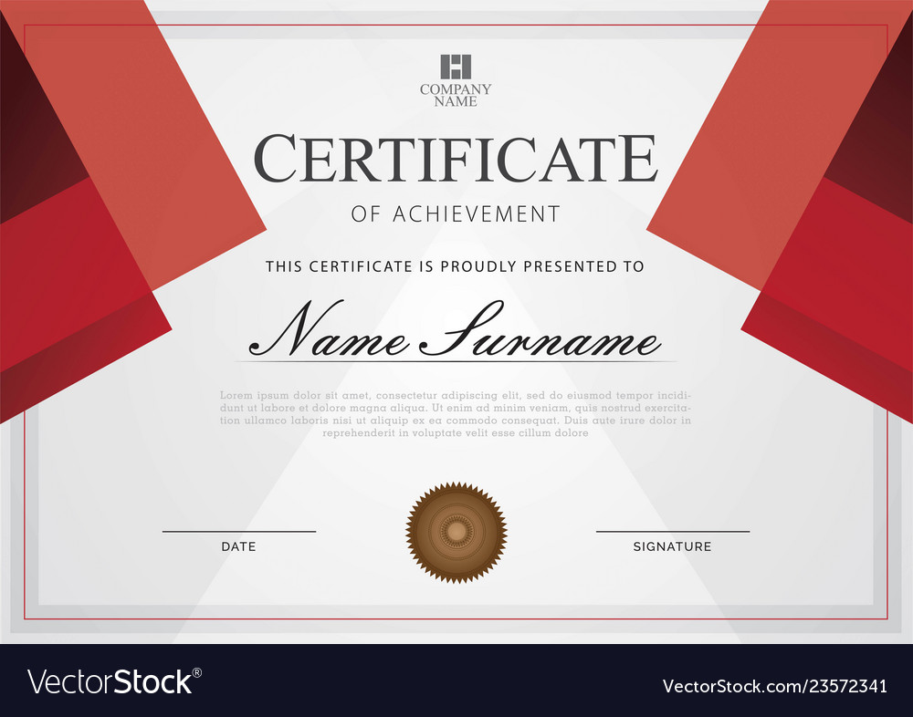 Certificate template Royalty Free Vector Image