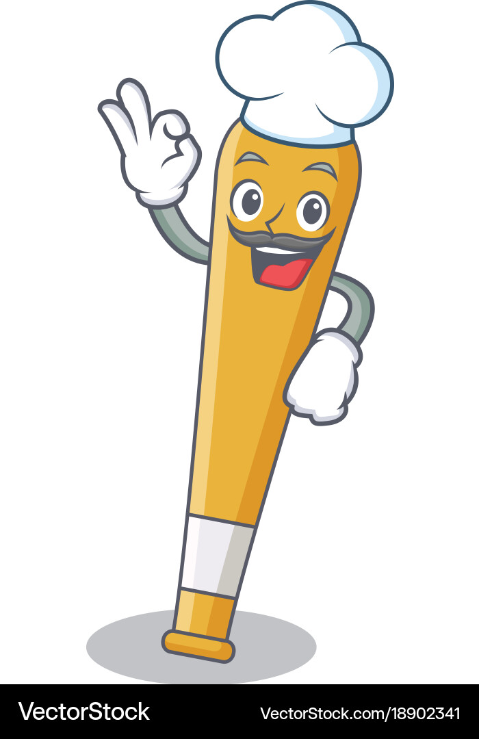 Chef baseball bat character cartoon Royalty Free Vector