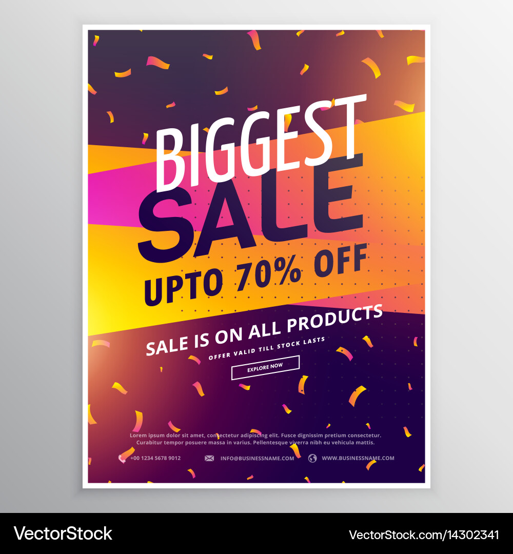 Creative biggest sale discount voucher design Vector Image