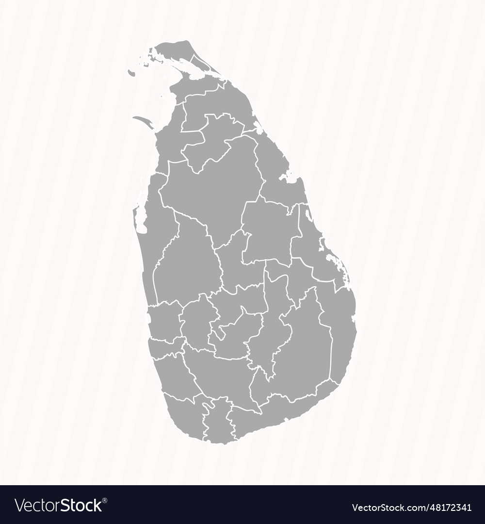 Detailed Map Of Sri Lanka With States And Cities Vector Image