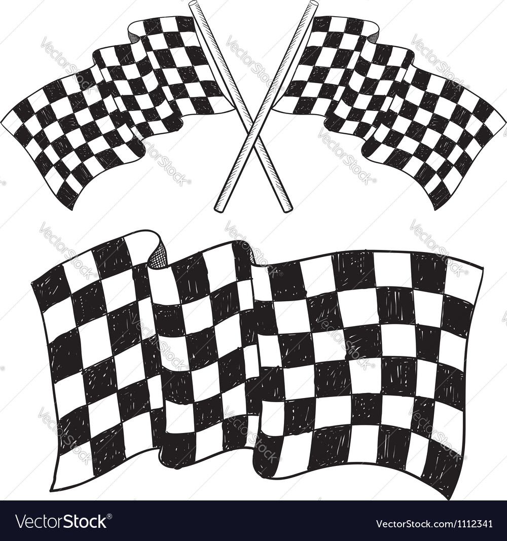 Download Doodle racing flag speed Royalty Free Vector Image