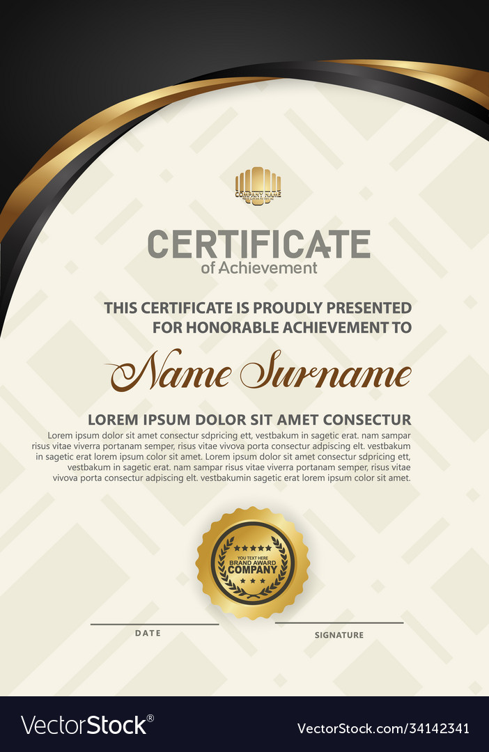 Elegant and futuristic certificate template with Vector Image