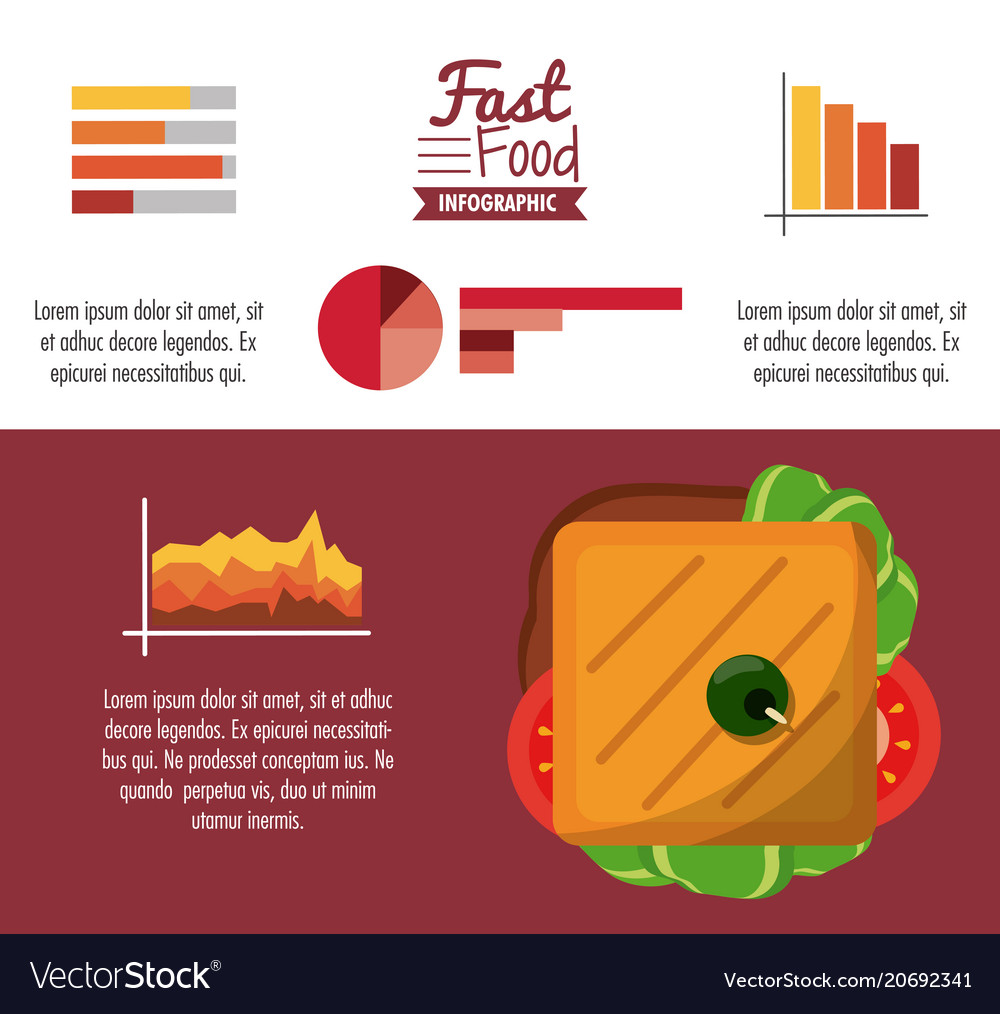 Fast food infographic design Royalty Free Vector Image