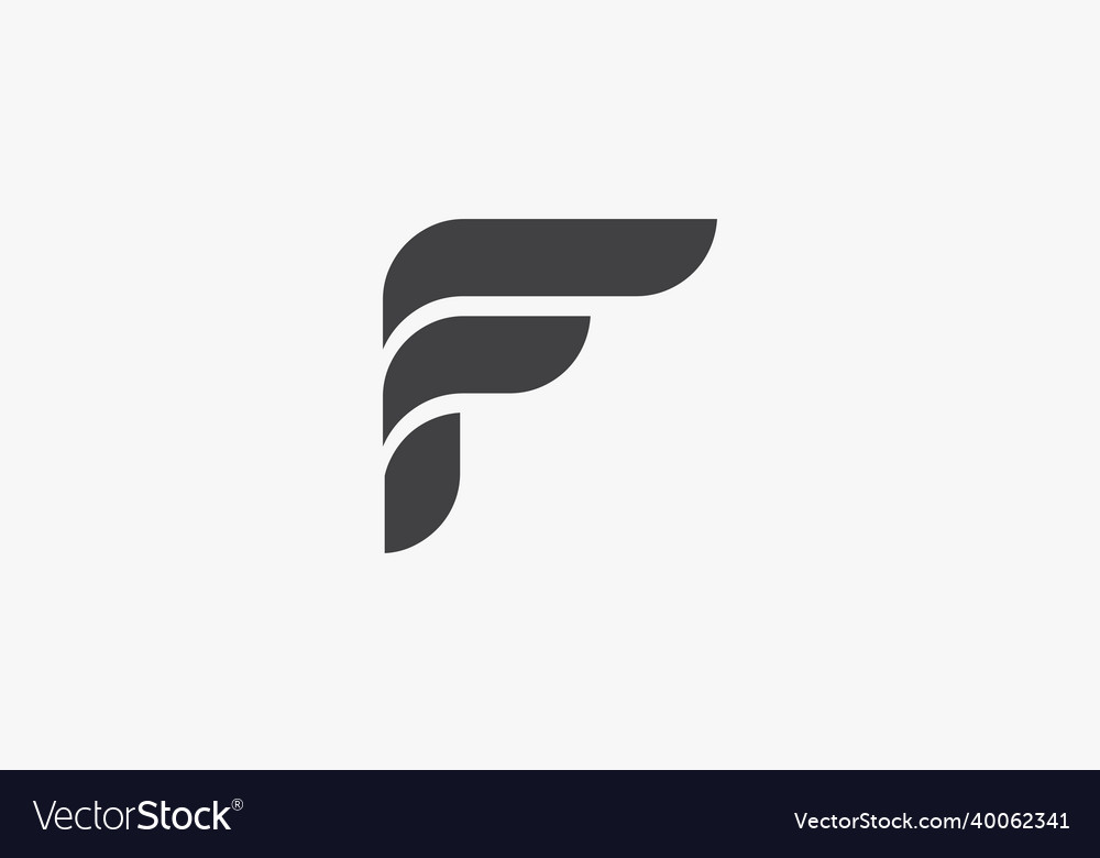 Modern letter f logo concept isolated on white Vector Image