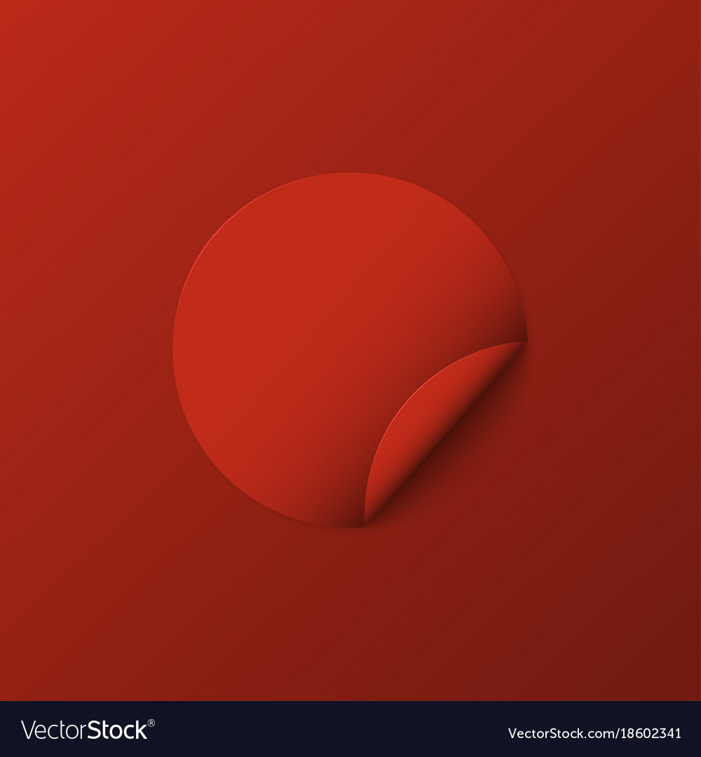 Modern red circle sticker with shadow Royalty Free Vector