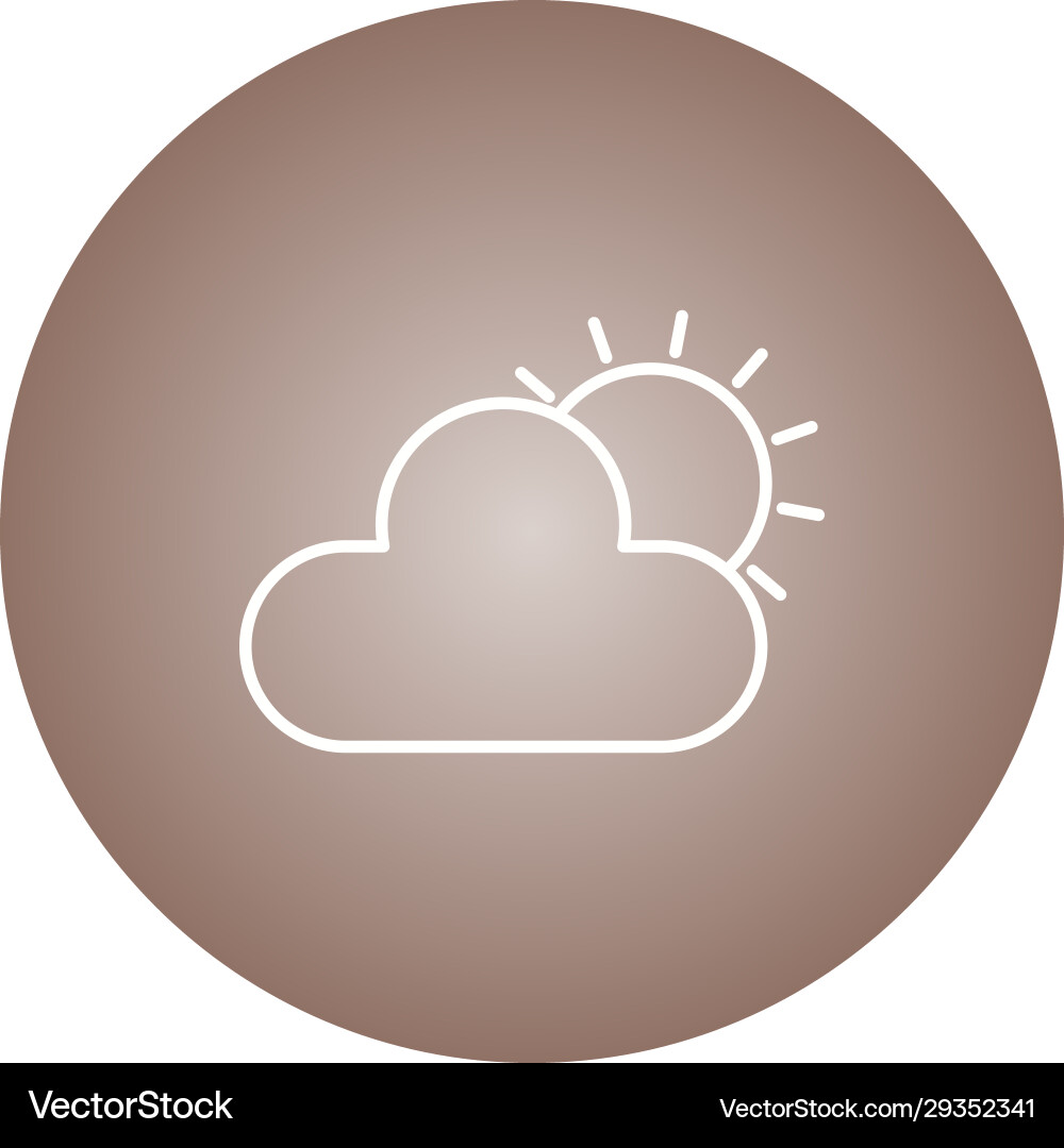 Unique sun cloud line icon Royalty Free Vector Image