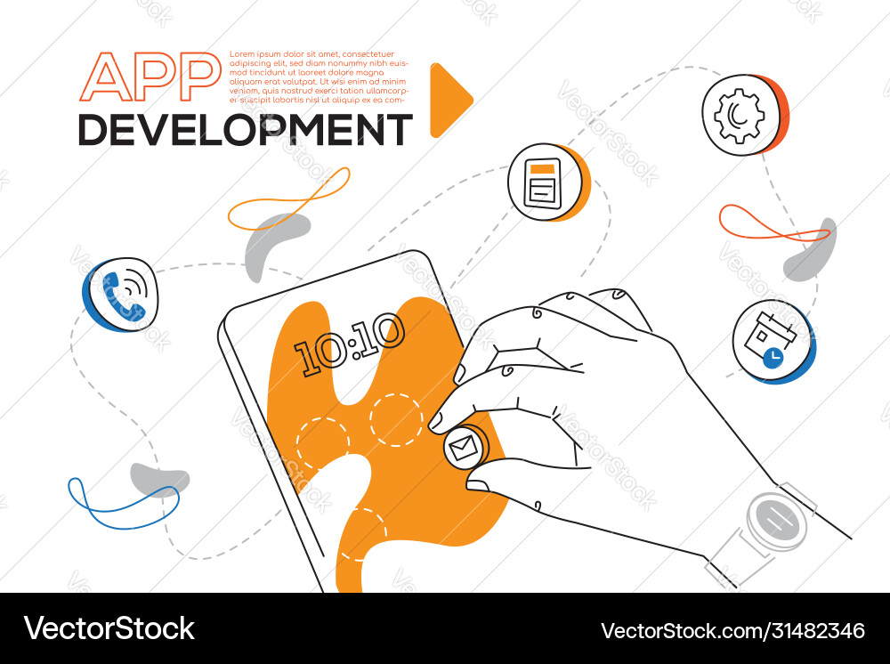 App development - colorful flat design style web Vector Image
