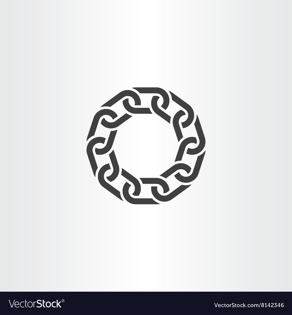 Download Black chain link circle icon symbol Royalty Free Vector