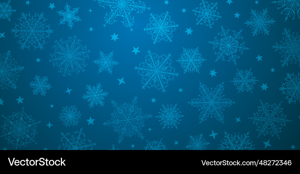 Christmas background of complex snowflakes Vector Image