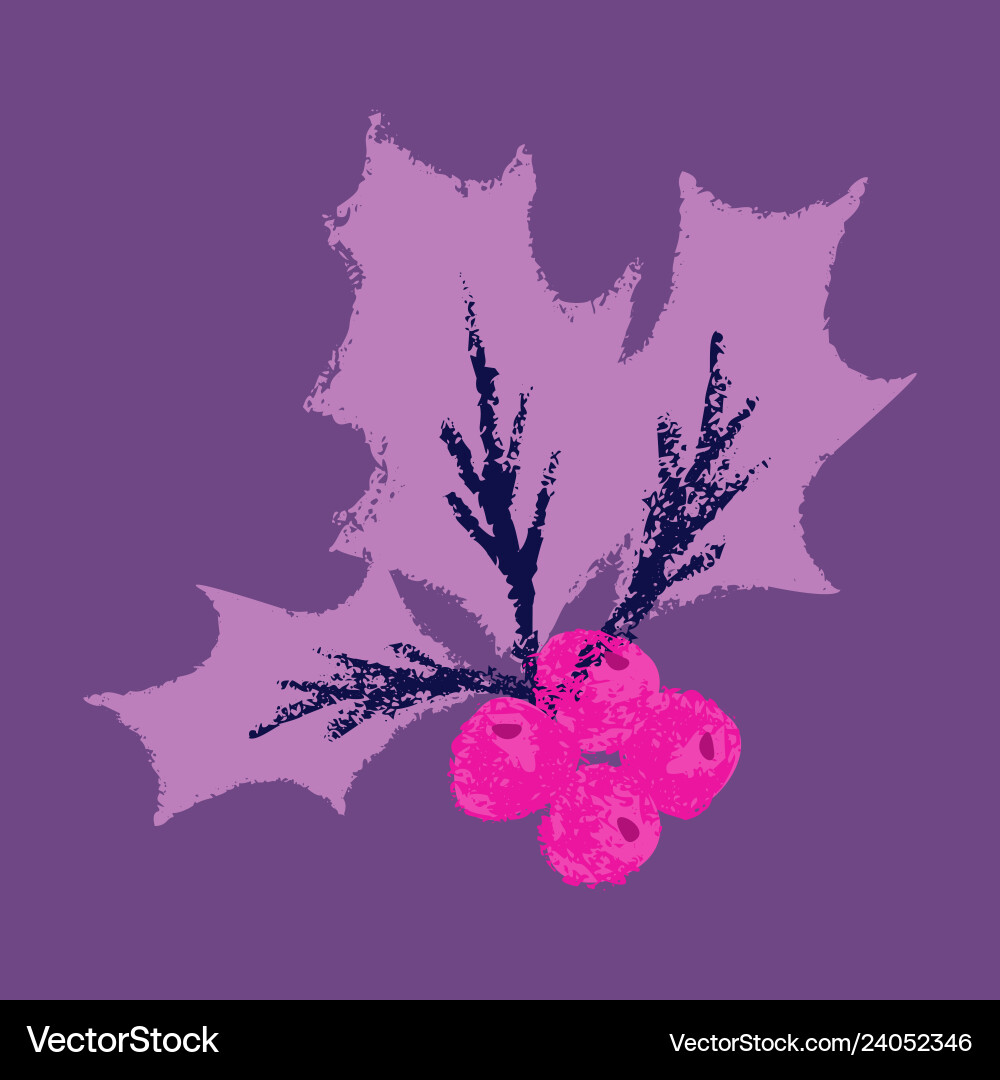 Christmas holly icon symbol Royalty Free Vector Image