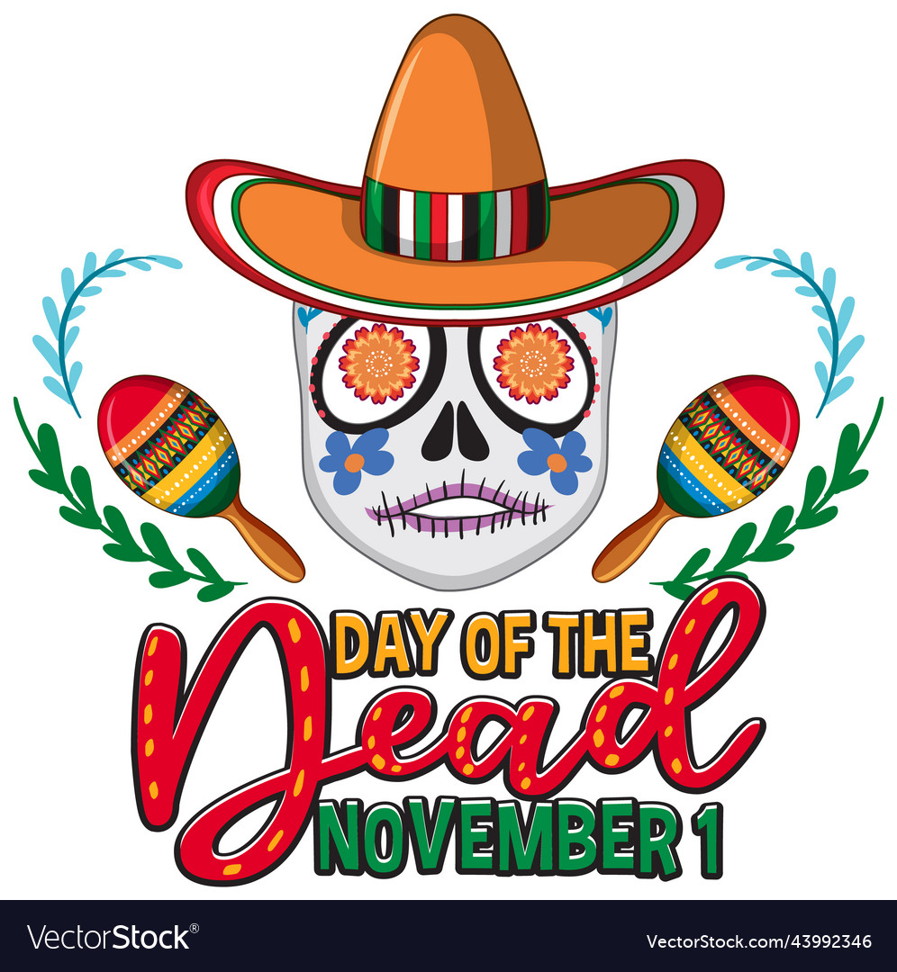 Day of the dead with calaca skull Royalty Free Vector Image