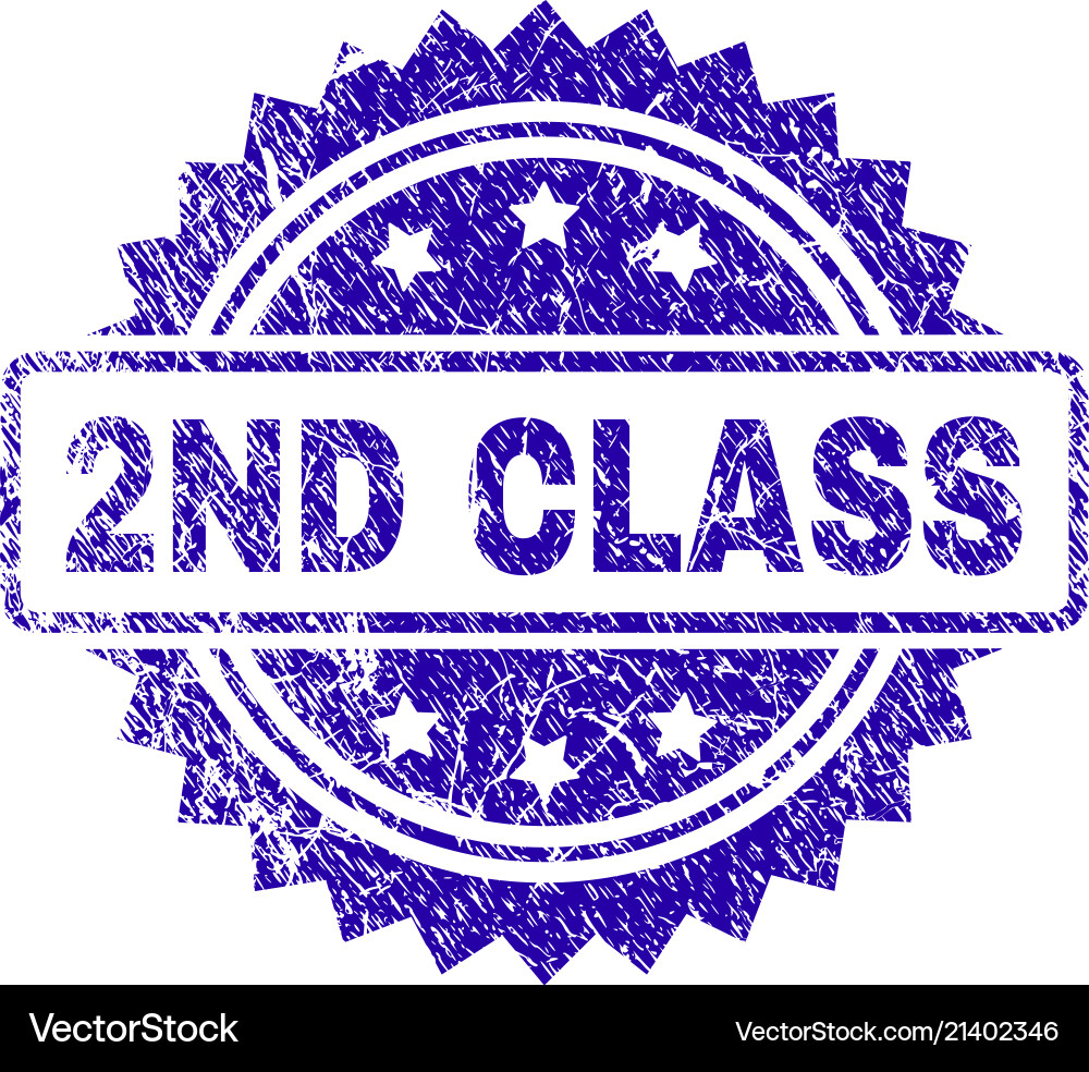 Grunge 2nd class stamp seal Royalty Free Vector Image