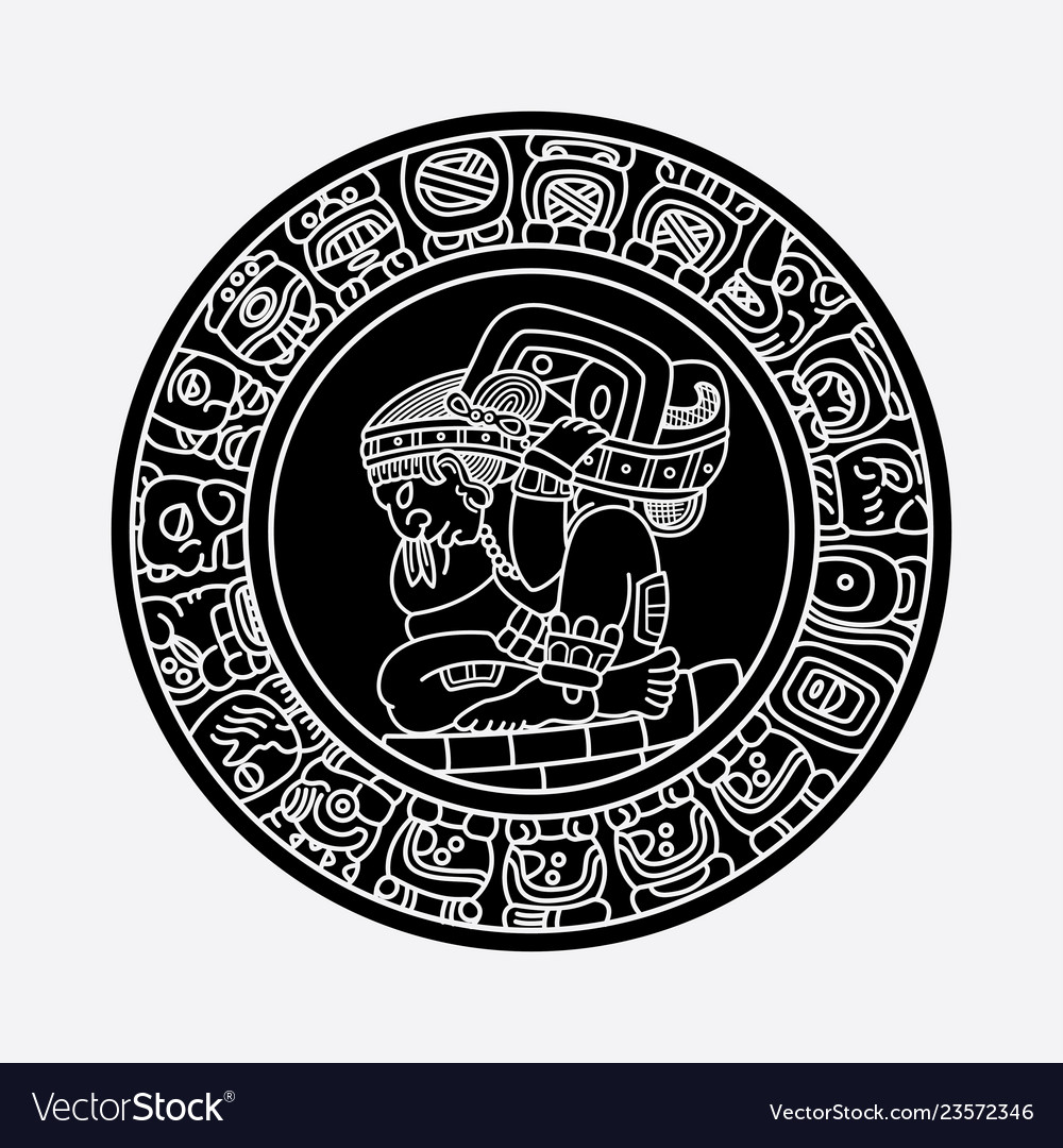 Mayan Symbols Tattoo Royalty Free Vector Image