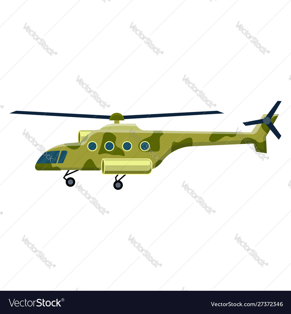 Military helicopter icon isolated on white Vector Image