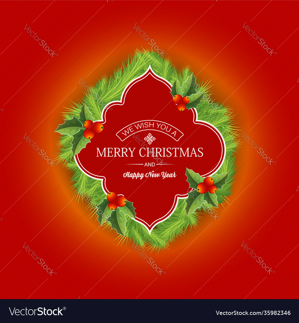 Natural christmas wreath template Royalty Free Vector Image