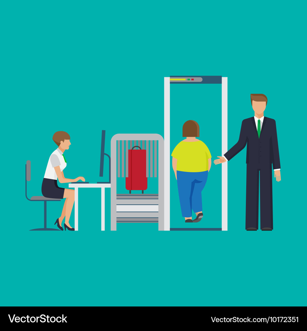Airport security equipment for scanning Royalty Free Vector